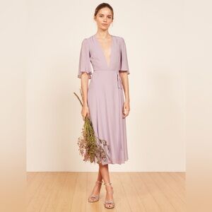 Reformation Rhodes Dress Size Medium in Navy Blue
